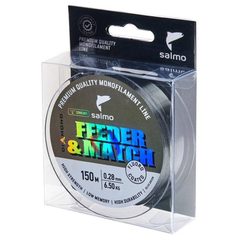 Salmo Diamond Feeder & Match Fluoro Coated Grey 150m