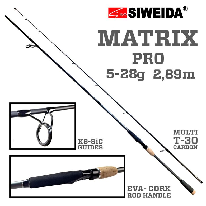 Siweida „MATRIX PRO” spiningas multigrafite.,2,89m.,5-28