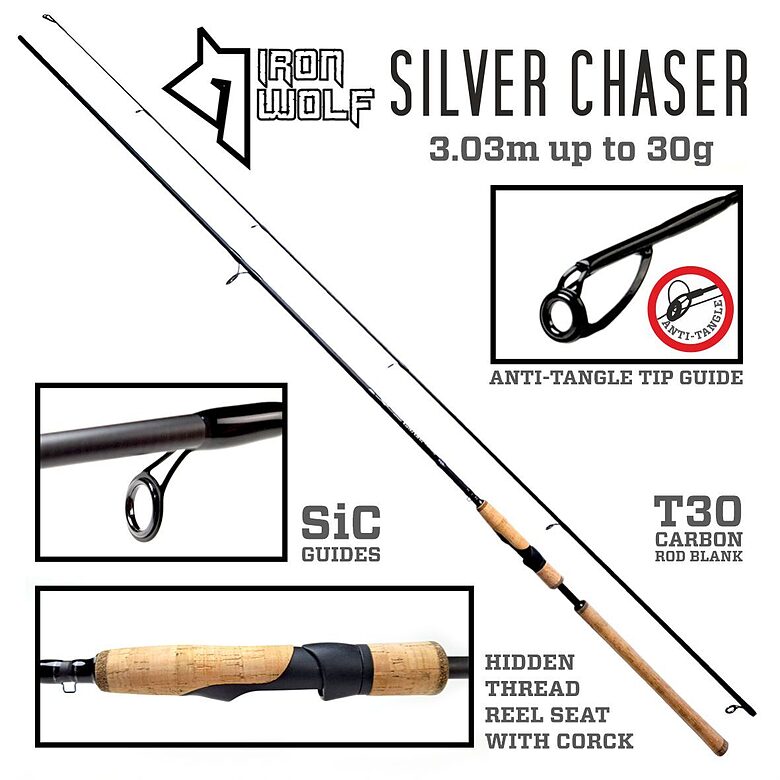 Spiningas Iron Wolf SILVER CHASER SPIN 3,03m/30g