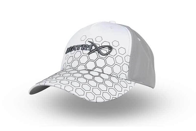 Matrix Hex Print Baseball Cap  - White