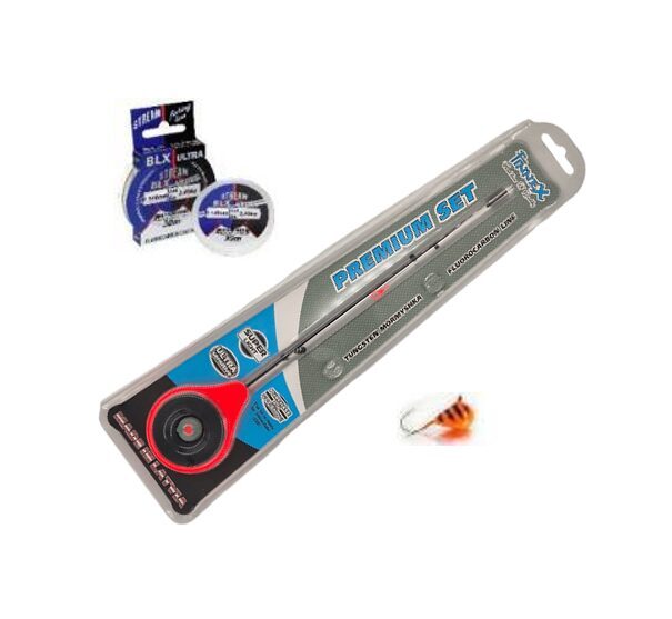 Žieminės meškerėlės FINNEX Paruoštas komplektas su valu ir avižėle 5mm