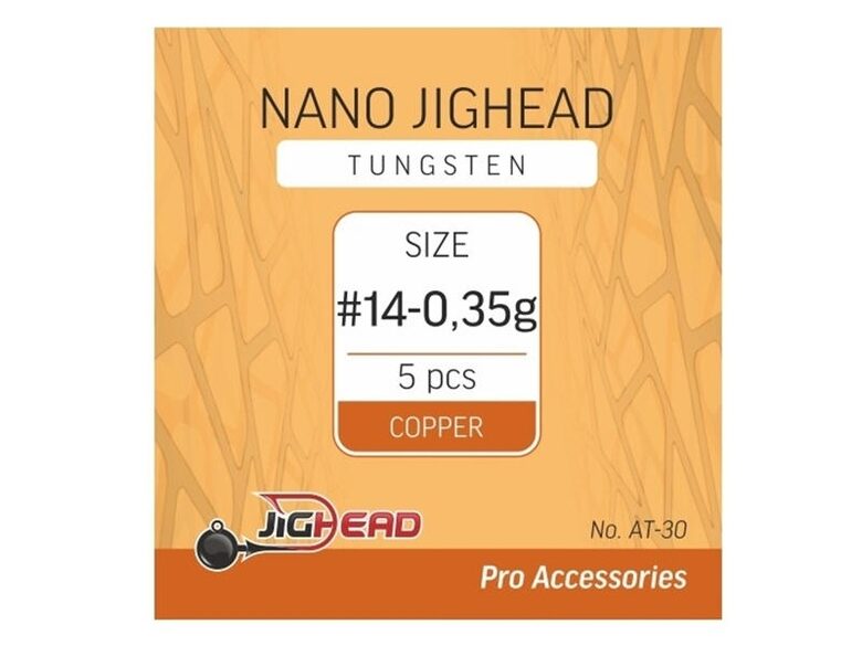 Volframinės avižėlės avižadrebiui Tungsten Nano JigHead Copper