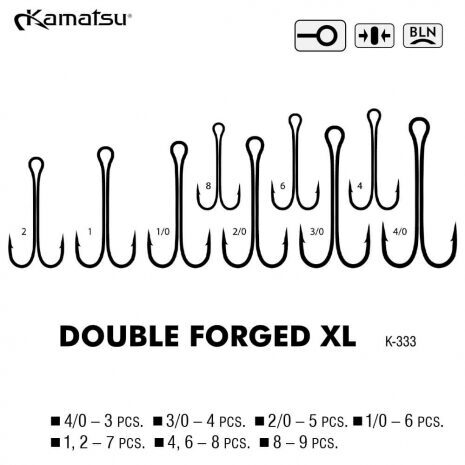 Dvišakiai kabliukai Kamatsu DOUBLE HOOK FORGED XL