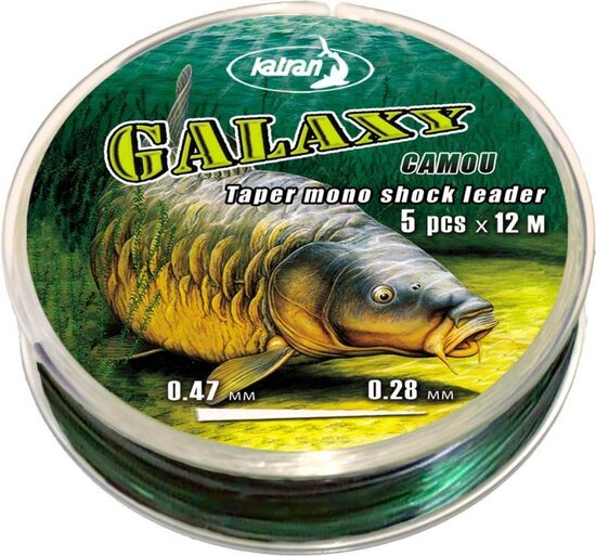 „Šoklyderis” KATRAN Galaxy Cast Taper Mono Shock Leader 12m x5 0,28-0,47mm