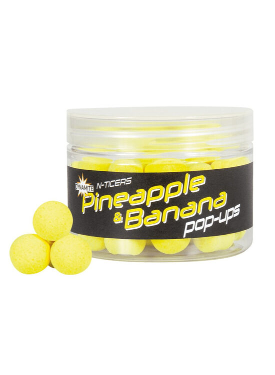 Boiliai Dynamite Baits N-Ticers Fluro Pop-ups 15mm - Pineapple & Banana