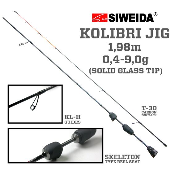 Spiningas Siweida KOLIBRI JIG.,0,4-9,0g.,1,98m