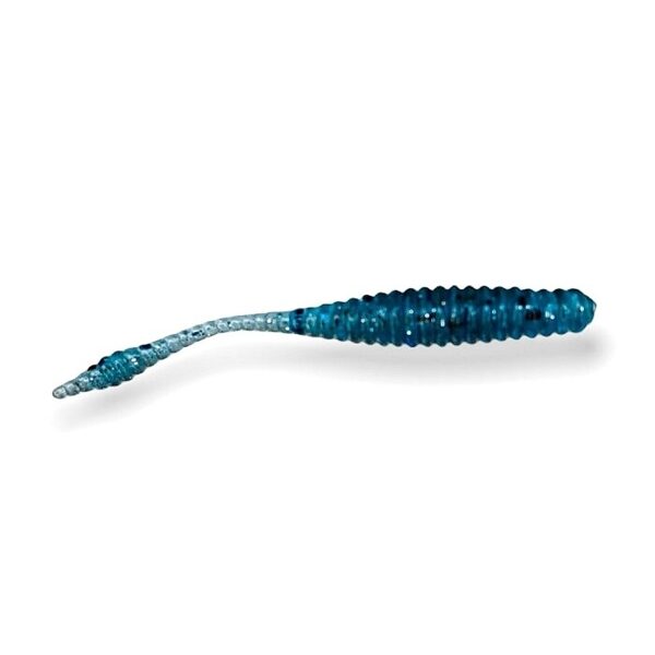 "Ribbed Leech" 45mm/1.8" 10vnt. Aquamarine