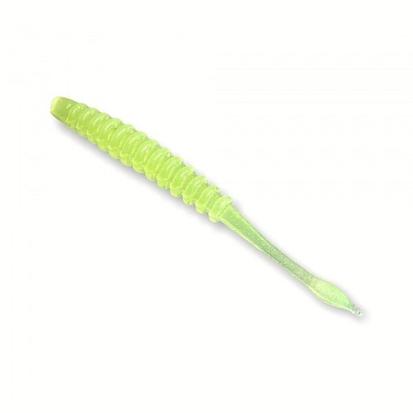 "Ribbed Worm" 1,8" 4,5cm.10vnt. Lime/Glow