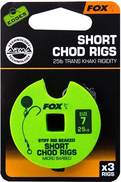 FOX Edge Armapoint stiff rig beaked Chod rigs x 3 25lb  SHORT