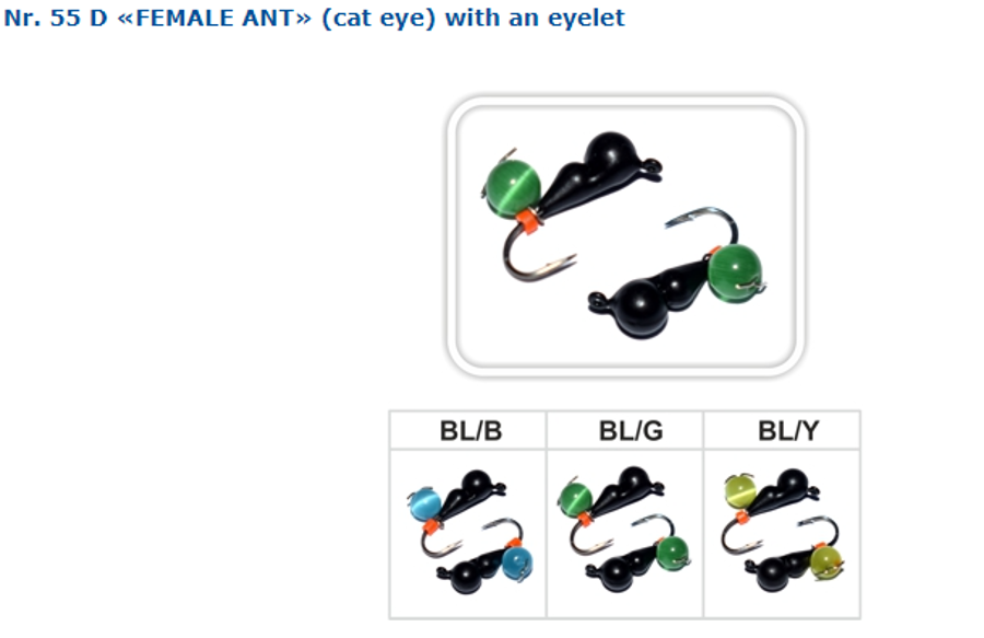 MORMYSHKA " FEMALE ANT" Nr. K14 with an eyelet