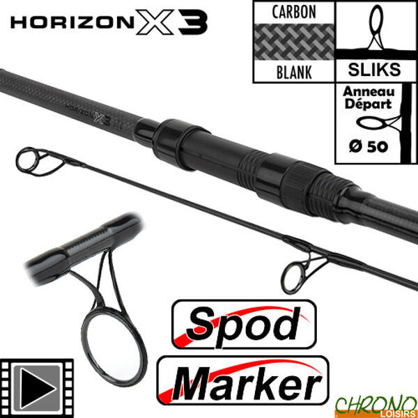 FOX Horizon X3 Spod 13ft 3.9m, 5.5lb with 50mm Ringing, ABBR Handle